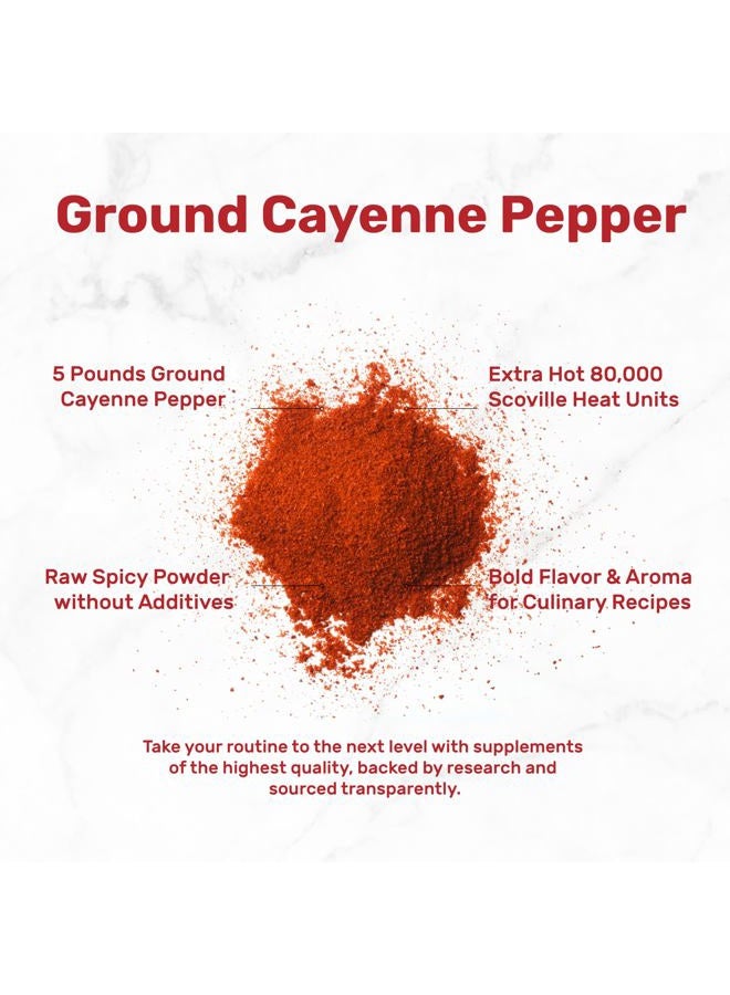 DEAL SUPPLEMENT Ground Cayenne Pepper Powder, 5 Pounds – Extra Hot 80,000 Heat Units – Raw Spicy Red Pepper Flavor – Great Home Cooking Spice – Deters Animals from Garden – Non-GMO, MSG Free - Image 3